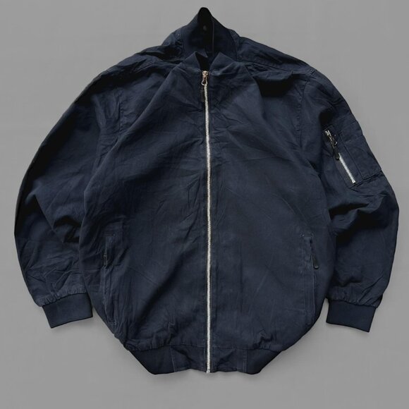 Jackets & Blazers - Navy Zip-Up Bomber Jacket